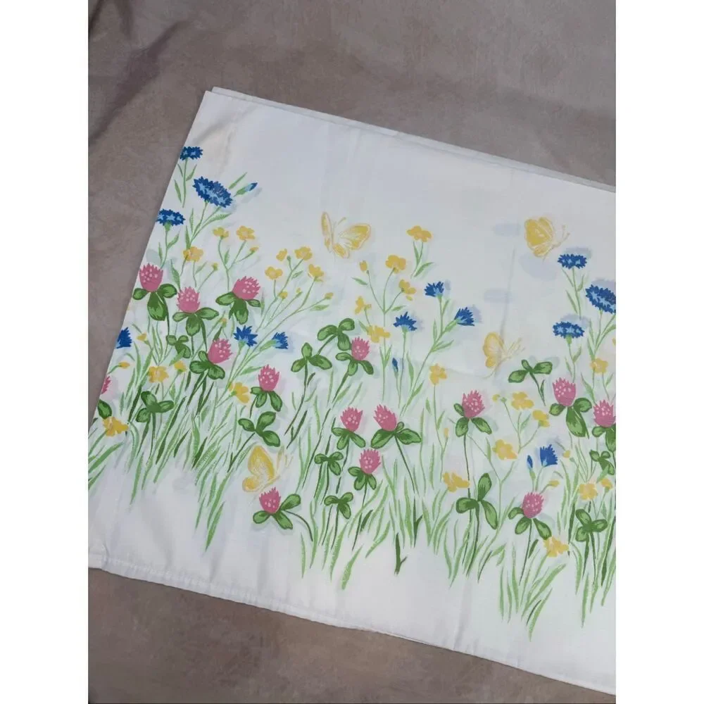 Vintage Floral Pillowcase Set Butterflies 20x30” Burlington